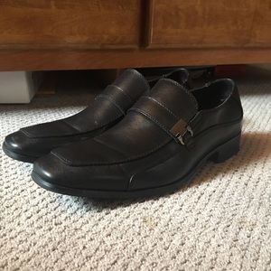 Perry Ellis Black Slip-on Dress Shoes (Size 9)